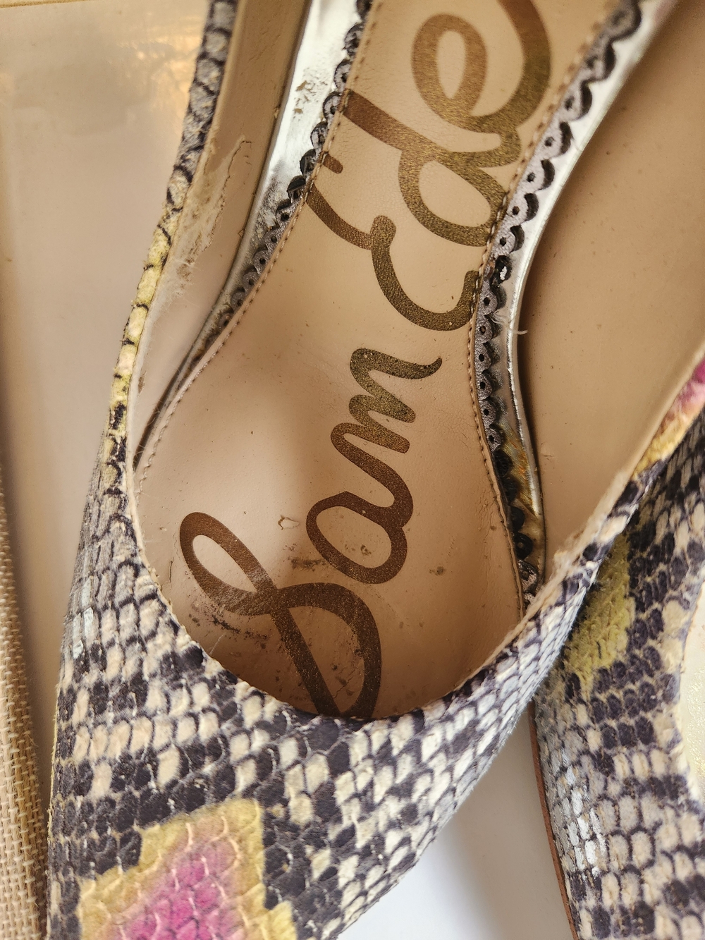 Sam Edelman Hazel Pink Multi Snake Print Pointed Toe Stiletto Pumps Heels Y2K - Picture 4 of 6